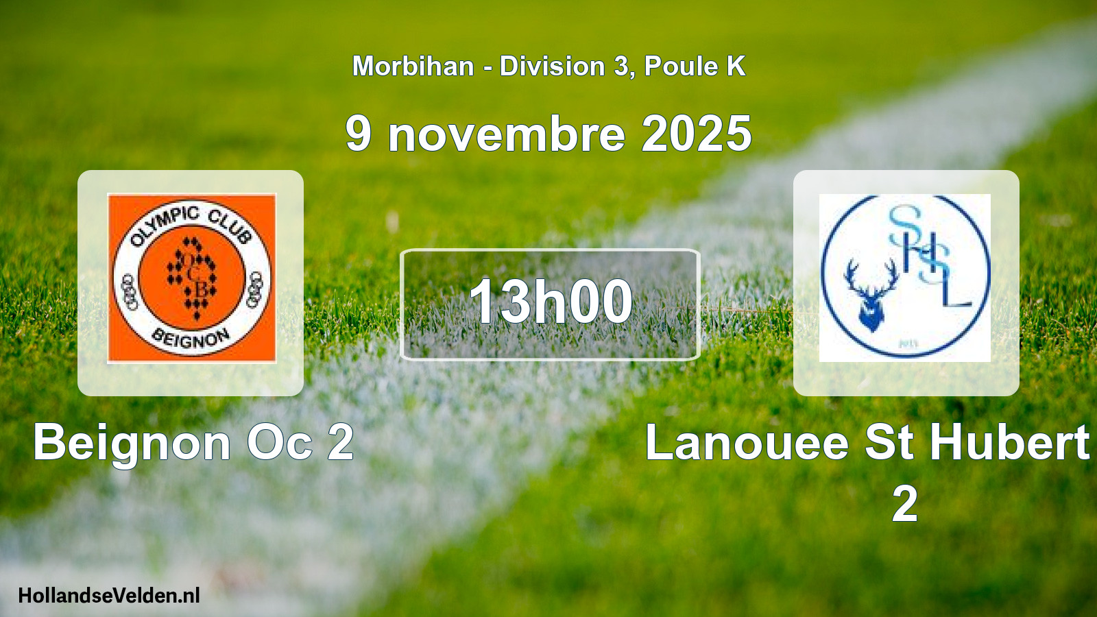 Geplande wedstrijd: Beignon Oc 2 - Lanouee St Hubert Sp 2 (9 novembre 2025)