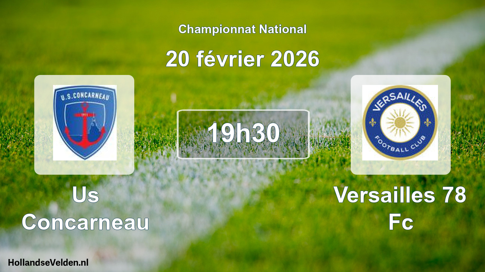 Geplande wedstrijd: Us Concarneau - Versailles 78 Fc (20 februari 2026)