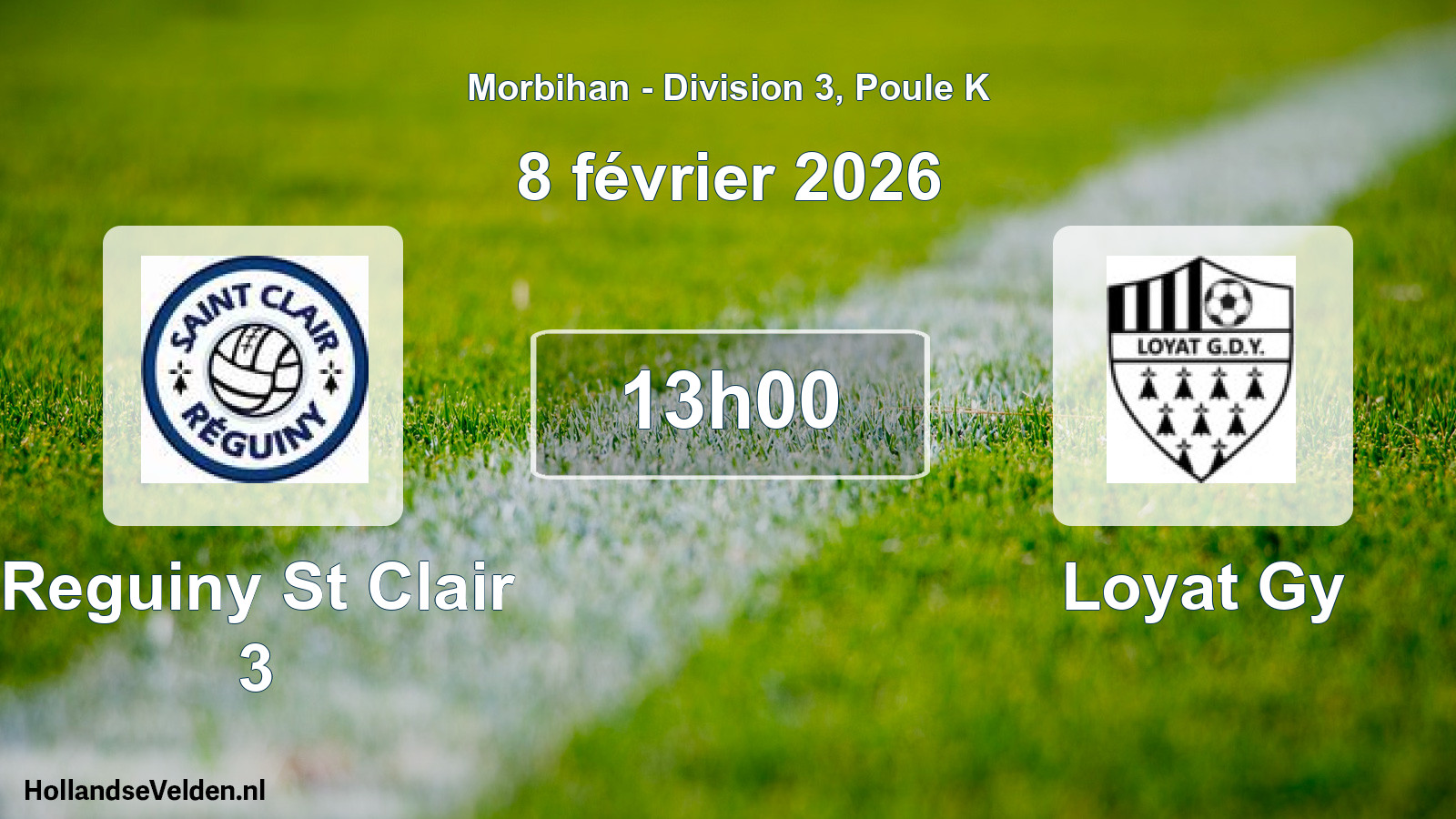 Geplande wedstrijd: Reguiny St Clair 3 - Loyat Gy (8 février 2026)