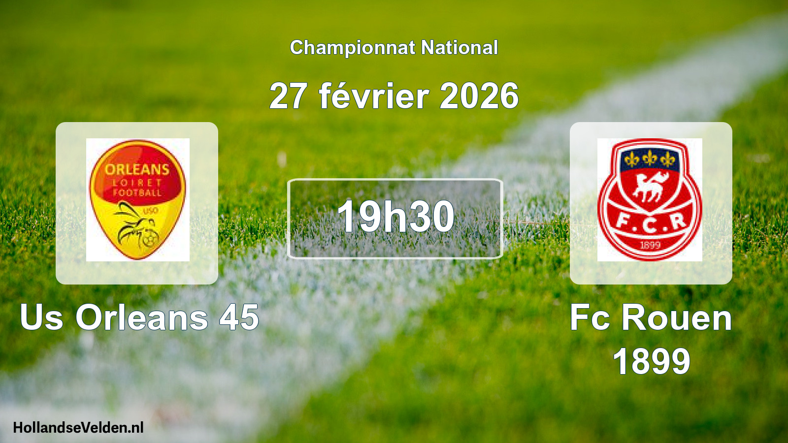 Geplande wedstrijd: Us Orleans 45 - Fc Rouen 1899 (27 februari 2026)