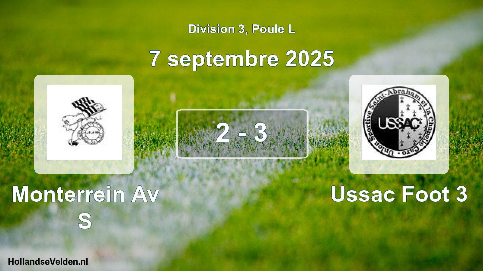 Total number of matches played: Monterrein Av S - Ussac Foot 3 2 - 3 (7 September 2025)