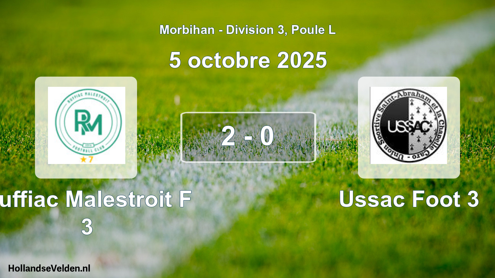 Gespeelde wedstrijd: Ruffiac Malestroit F 3 - Ussac Foot 3 2 - 0 (5 oktober 2025)