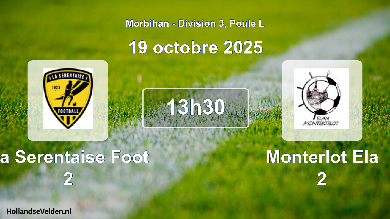 Geplande wedstrijd: La Serentaise Foot 2 - Monterlot Ela 2 (19 octobre 2025)