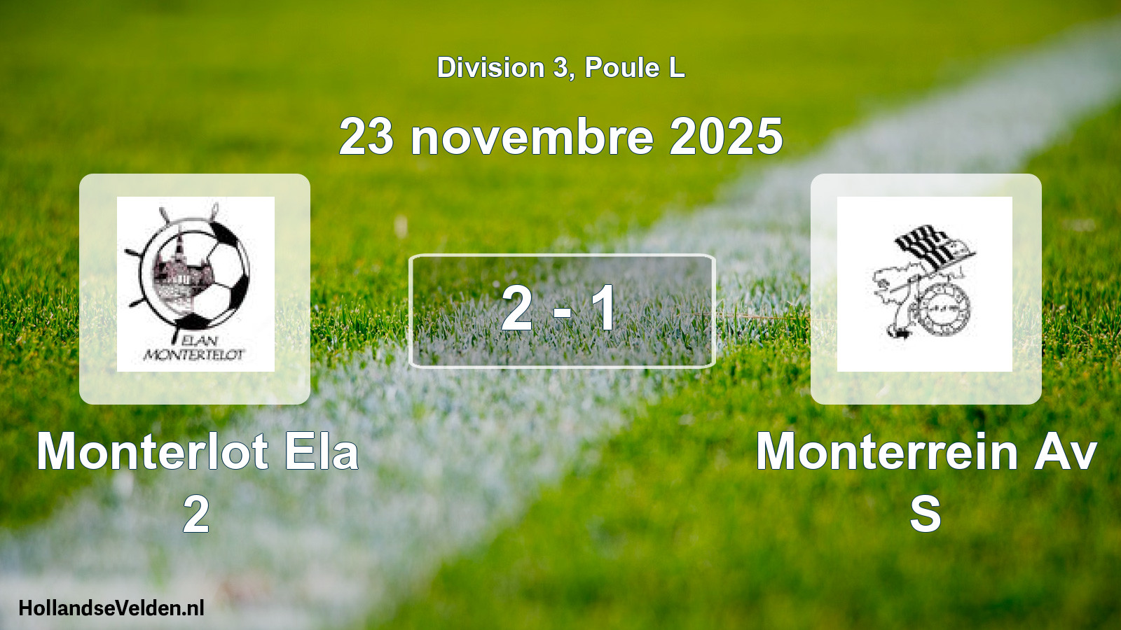 Gespeelde wedstrijd: Monterlot Ela 2 - Monterrein Av S 2 - 1 (23 november 2025)