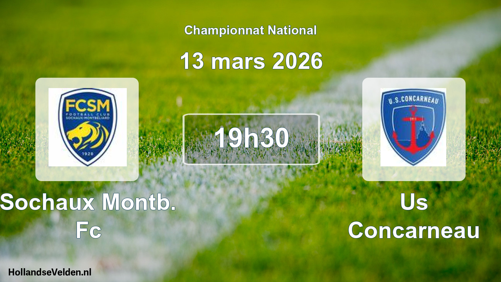Geplande wedstrijd: Sochaux Montb. Fc - Us Concarneau (13 mars 2026)