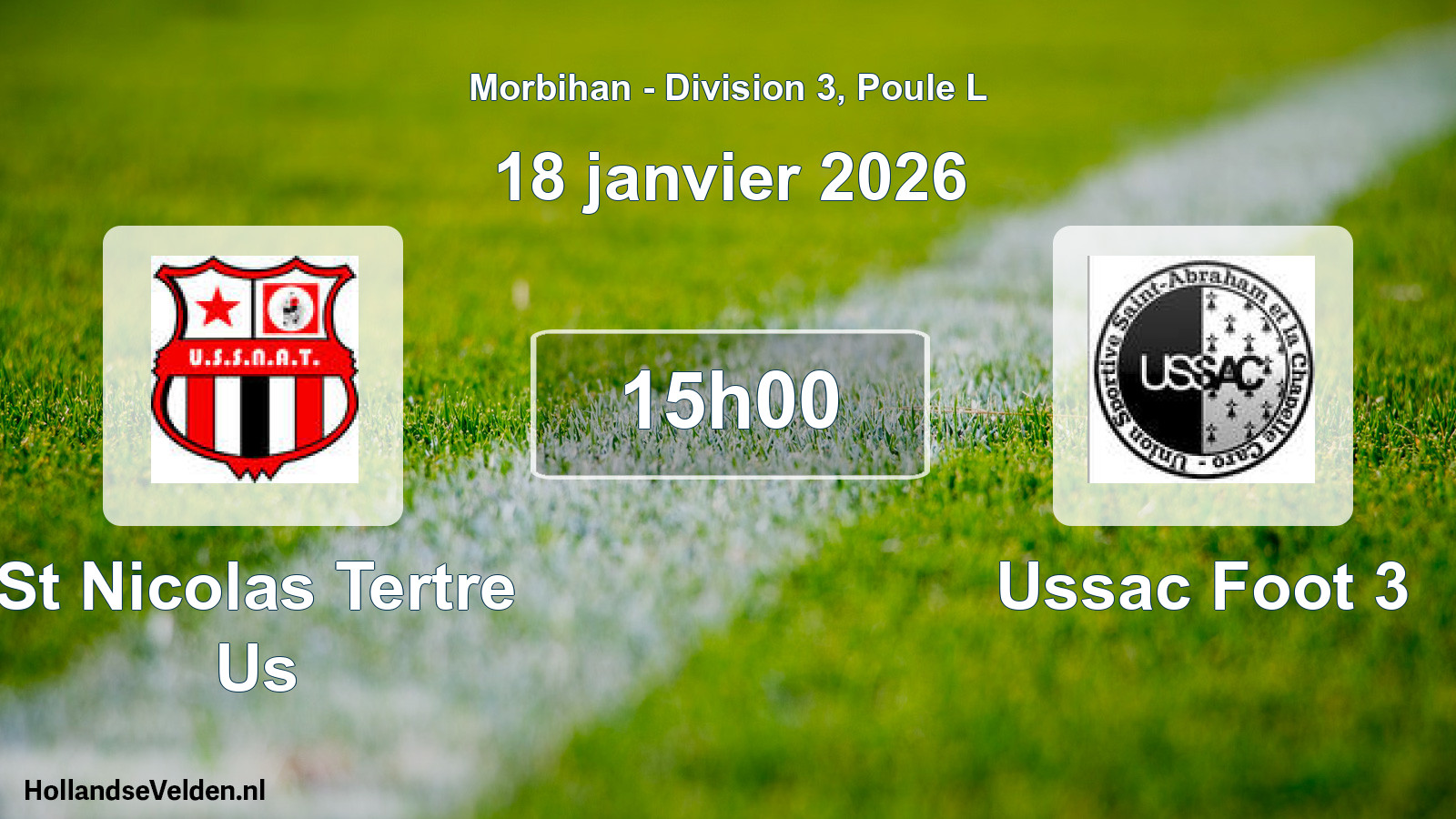 Geplande wedstrijd: St Nicolas Tertre Us - Ussac Foot 3 (18 januari 2026)