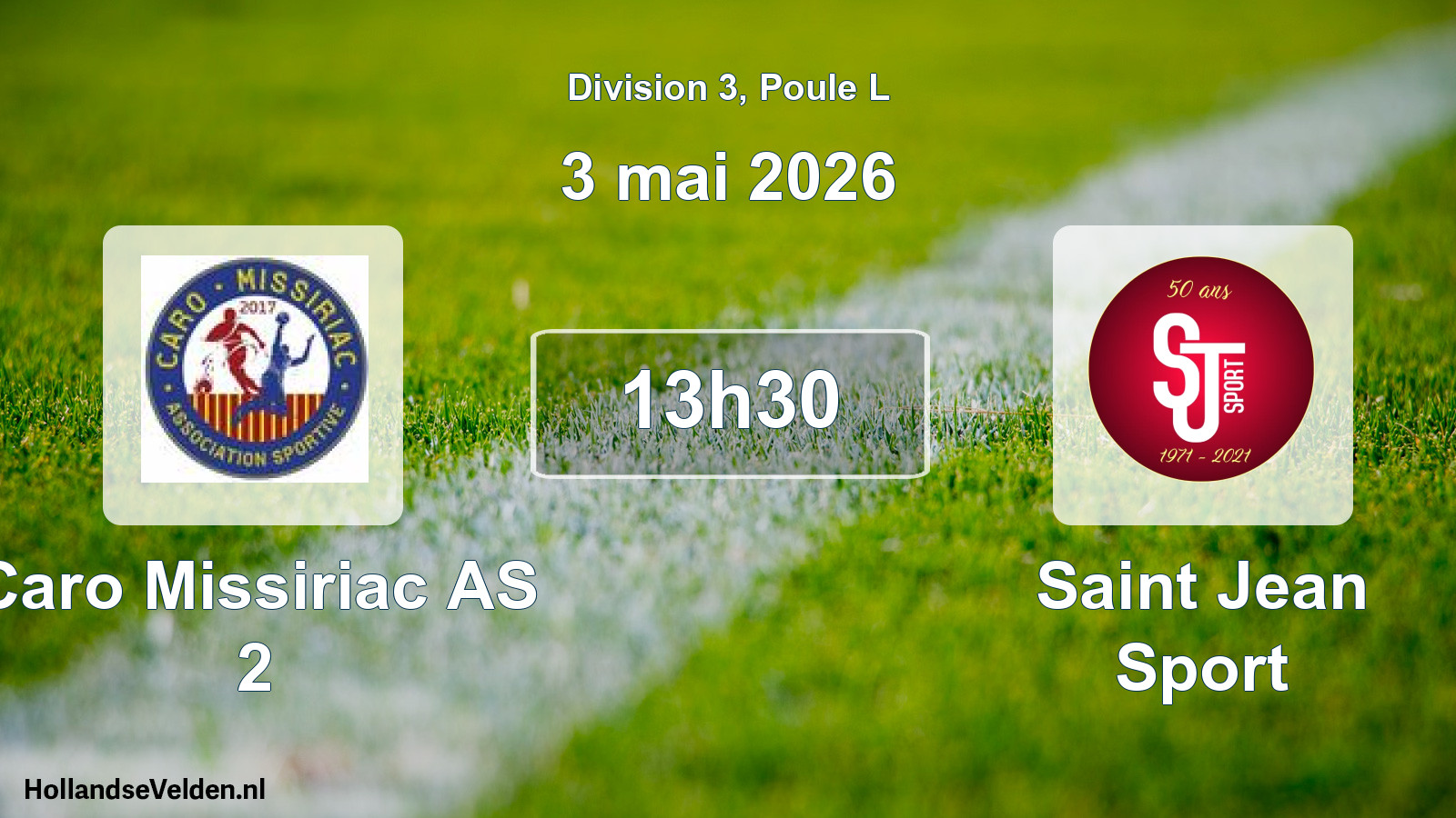 Match programmé: Caro Missiriac AS 2 - Saint Jean Sport (3 mai 2026)