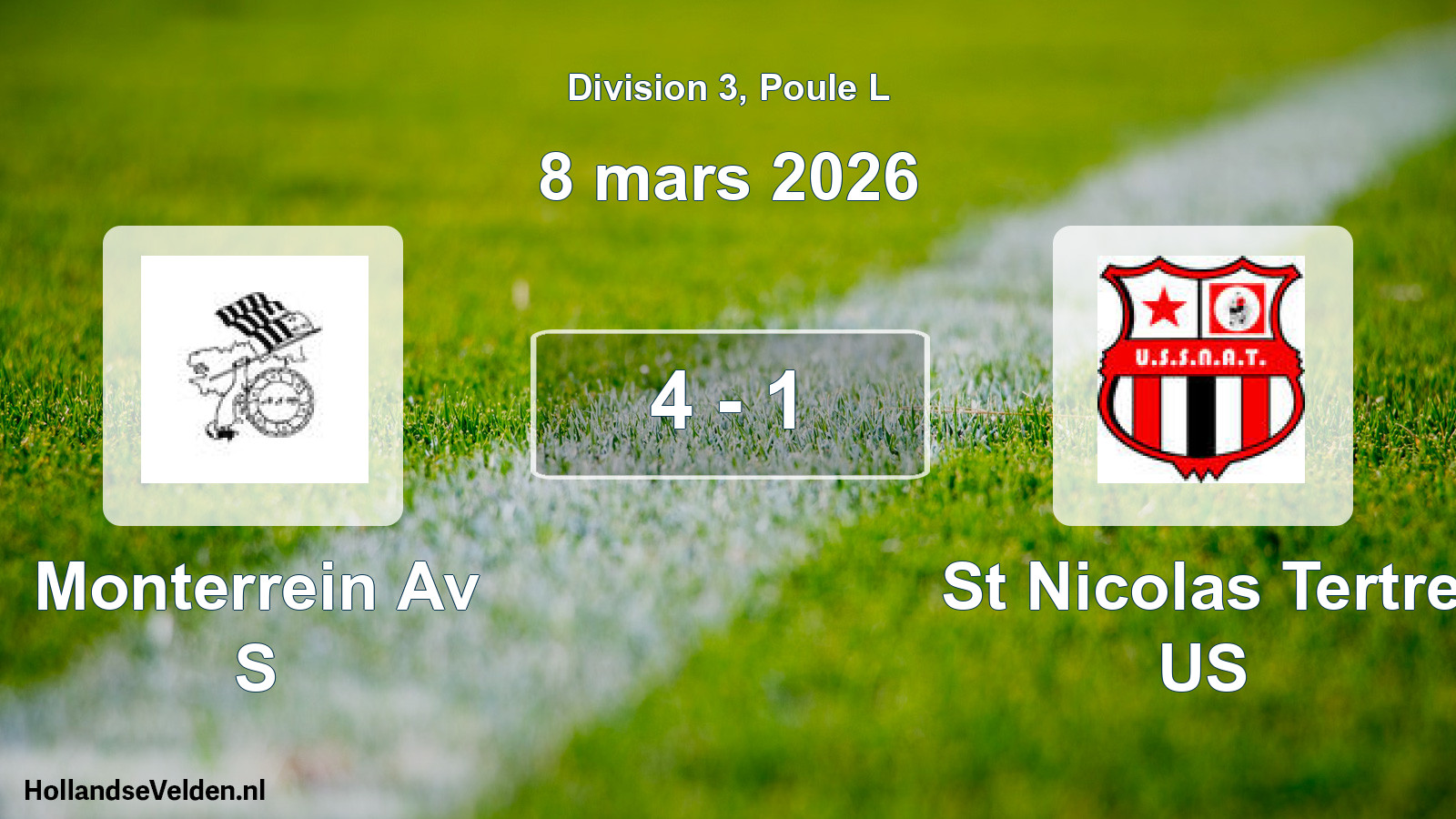Match joué: Monterrein Av S - St Nicolas Tertre US 4 - 1 (8 mars 2026)