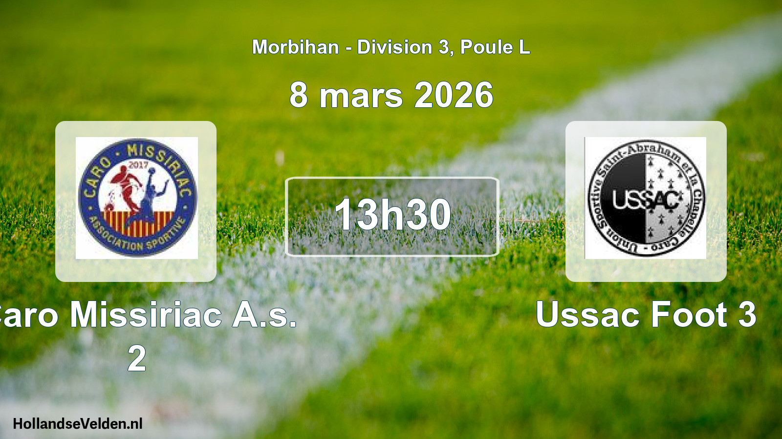 Geplande wedstrijd: Caro Missiriac A.s. 2 - Ussac Foot 3 (8 mars 2026)