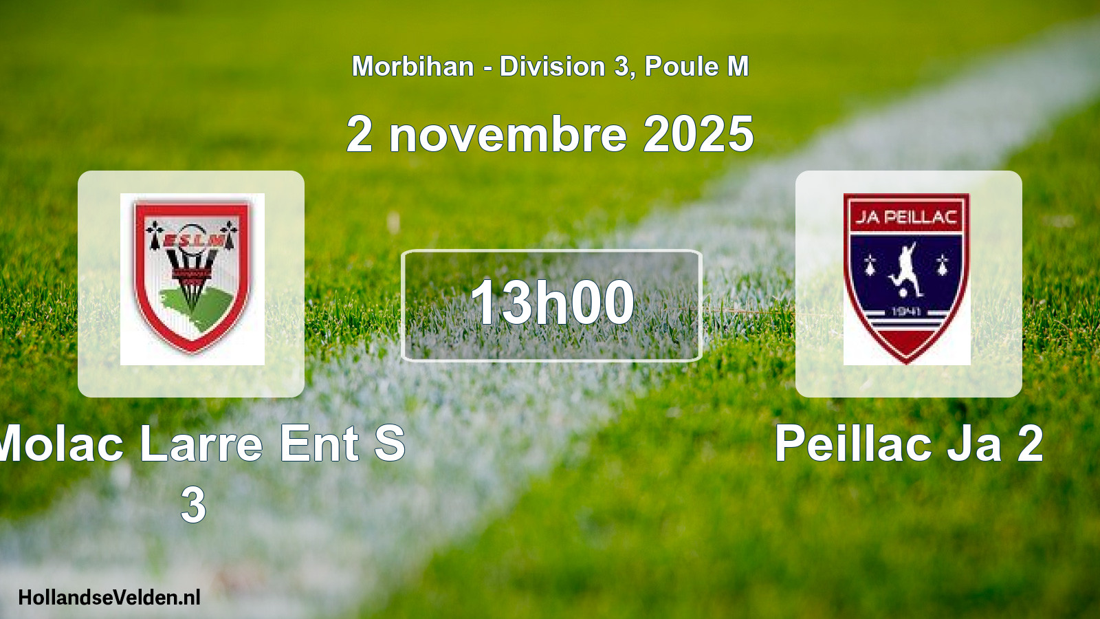 Geplande wedstrijd: Molac Larre Ent S 3 - Peillac Ja 2 (2 november 2025)