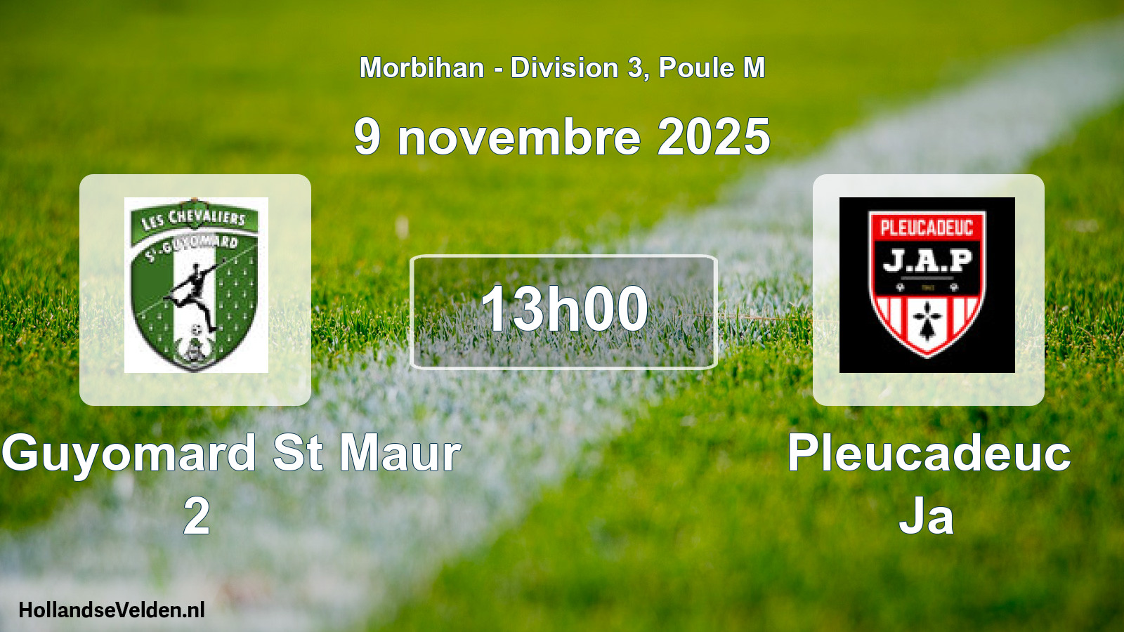 Scheduled Match: St Guyomard St Maur 2 - Pleucadeuc Ja (9 November 2025)