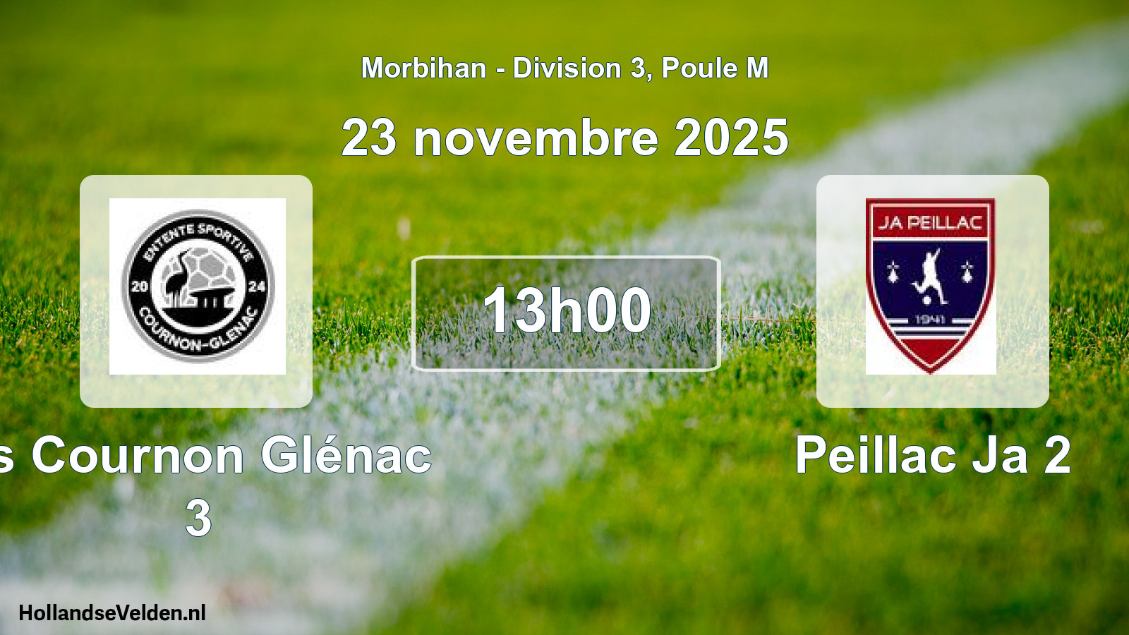 Geplande wedstrijd: Es Cournon Glénac 3 - Peillac Ja 2 (23 novembre 2025)