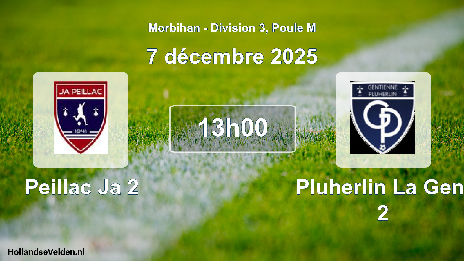 Geplande wedstrijd: Peillac Ja 2 - Pluherlin La Gent 2 (7 décembre 2025)