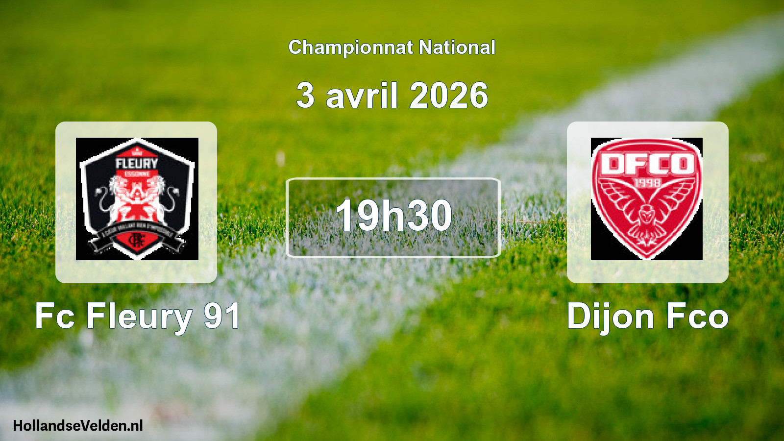 Geplande wedstrijd: Fc Fleury 91 - Dijon Fco (3 avril 2026)