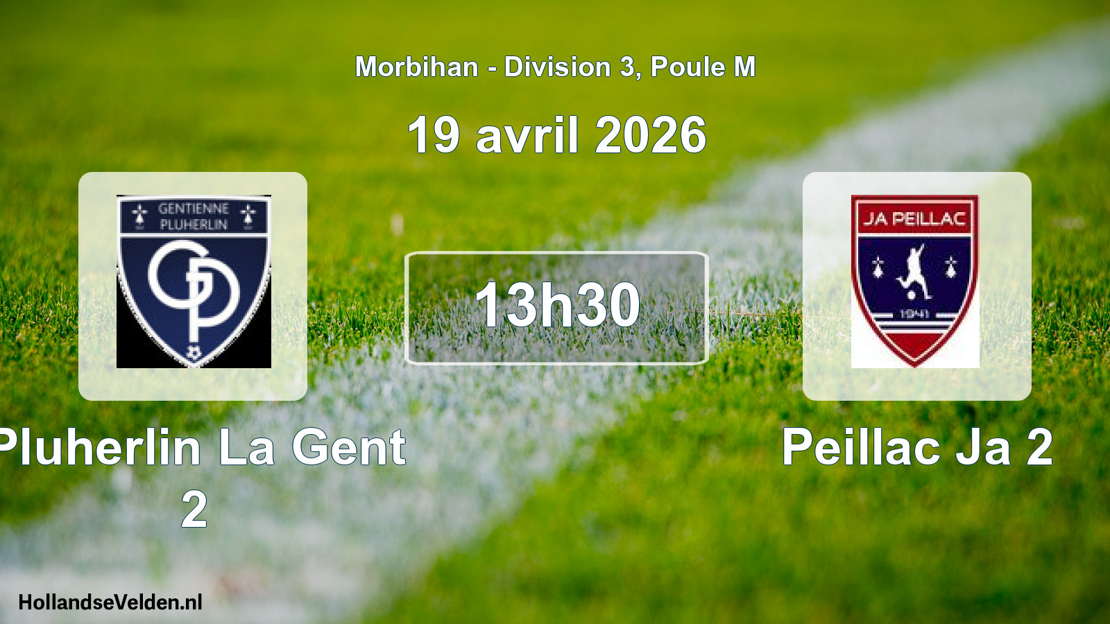 Geplande wedstrijd: Pluherlin La Gent 2 - Peillac Ja 2 (19 avril 2026)