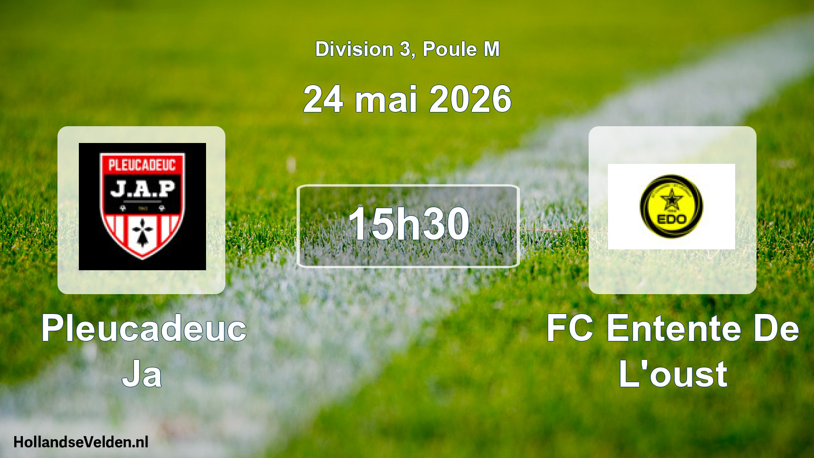 Match programmé: Pleucadeuc Ja - FC Entente De L'oust (24 mai 2026)