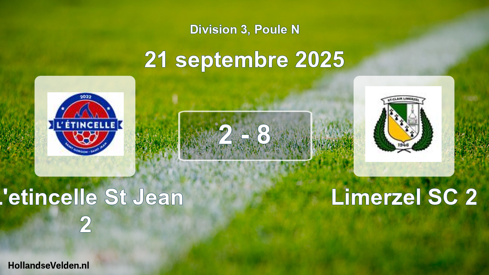 Gespeelde wedstrijd: L'etincelle St Jean 2 - Limerzel SC 2 2 - 8 (21 september 2025)