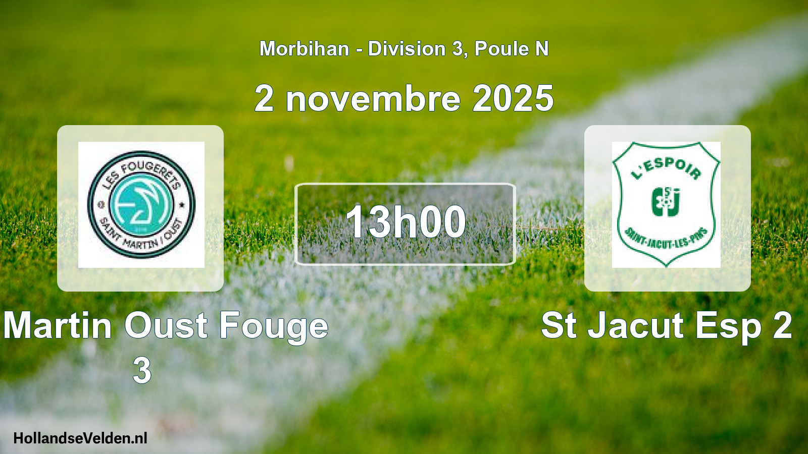 Scheduled Match: St Martin Oust Fouge 3 - St Jacut Esp 2 (2 November 2025)