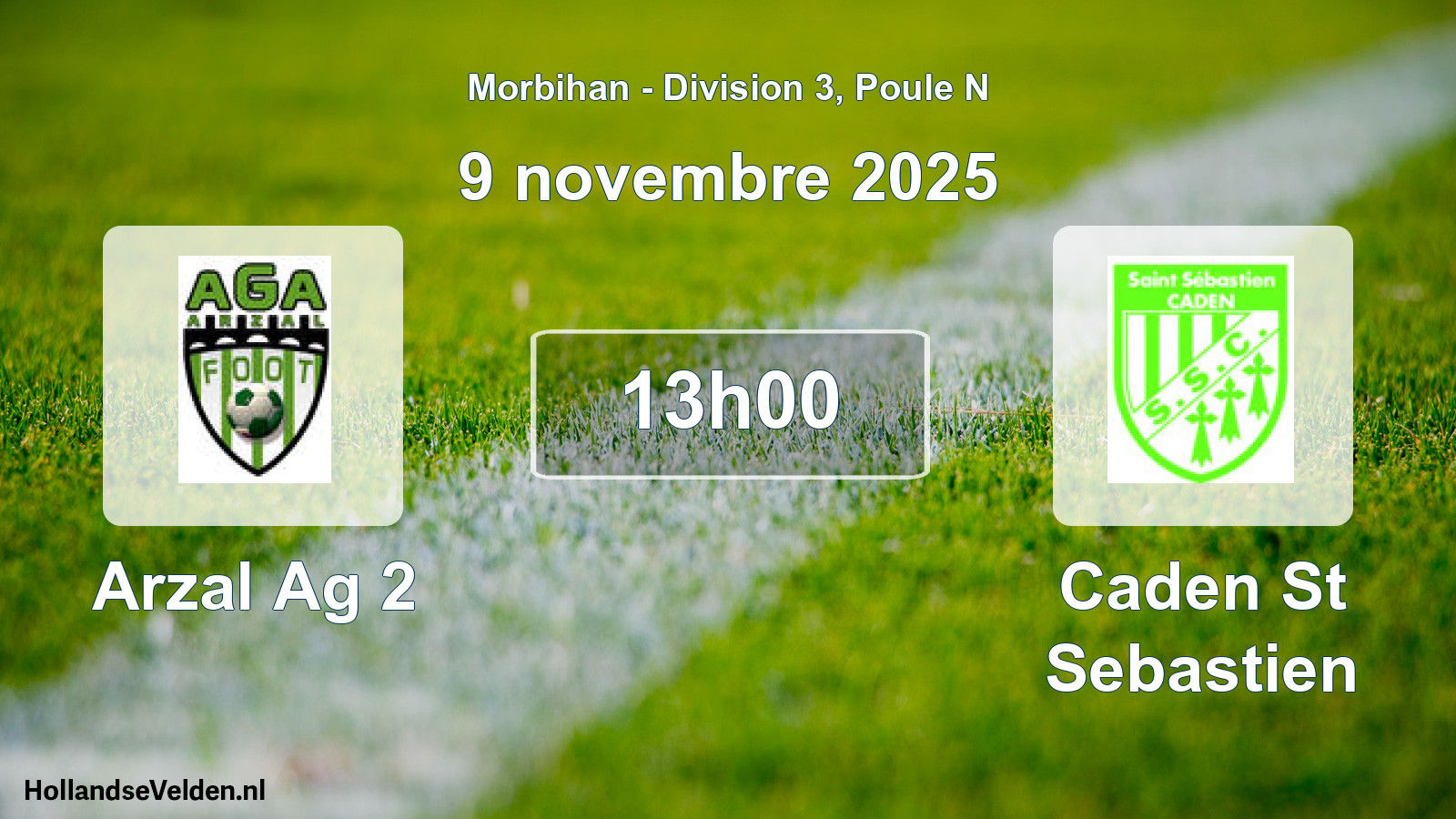 Scheduled Match: Arzal Ag 2 - Caden St Sebastien (9 November 2025)
