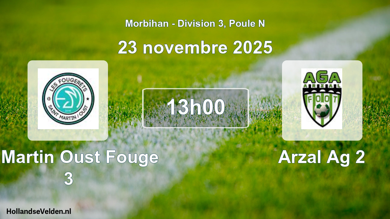 Geplande wedstrijd: St Martin Oust Fouge 3 - Arzal Ag 2 (23 november 2025)