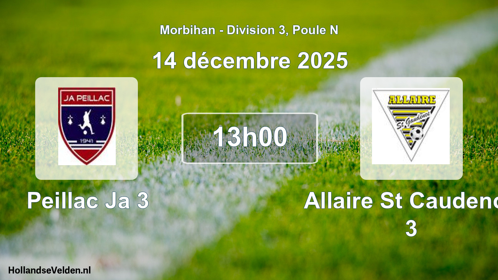 Scheduled Match: Peillac Ja 3 - Allaire St Caudence 3 (14 December 2025)