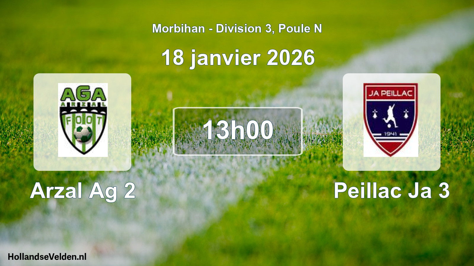 Scheduled Match: Arzal Ag 2 - Peillac Ja 3 (18 January 2026)