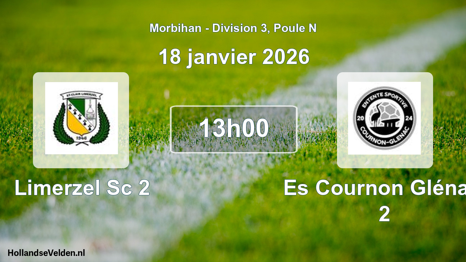 Geplande wedstrijd: Limerzel Sc 2 - Es Cournon Glénac 2 (18 januari 2026)