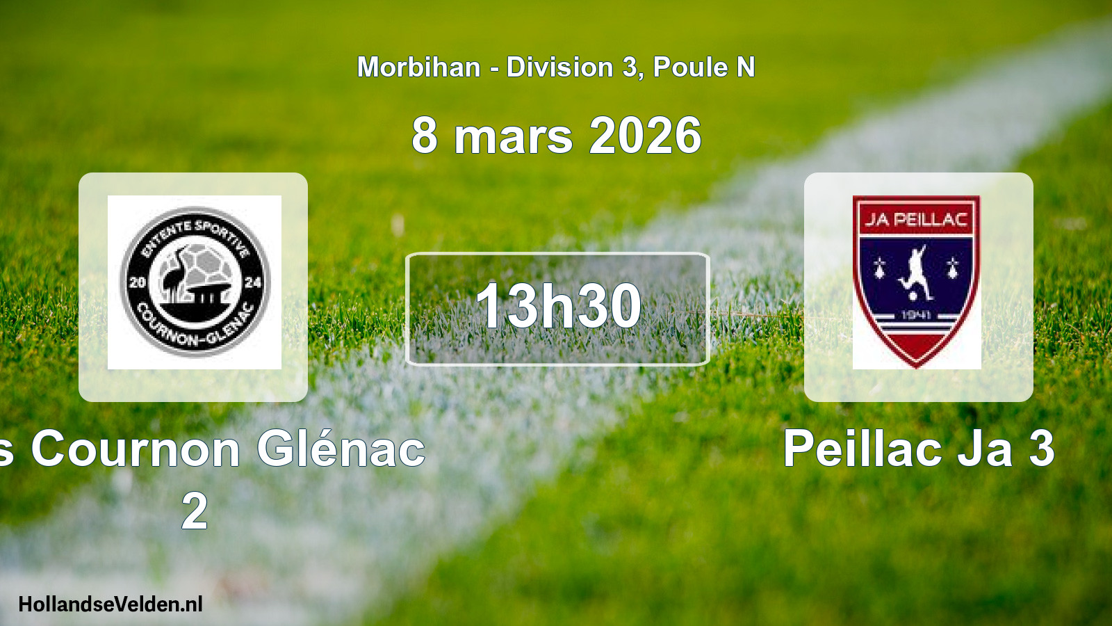 Geplande wedstrijd: Es Cournon Glénac 2 - Peillac Ja 3 (8 mars 2026)