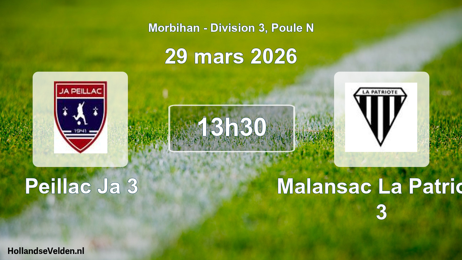 Geplande wedstrijd: Peillac Ja 3 - Malansac La Patriote 3 (29 mars 2026)