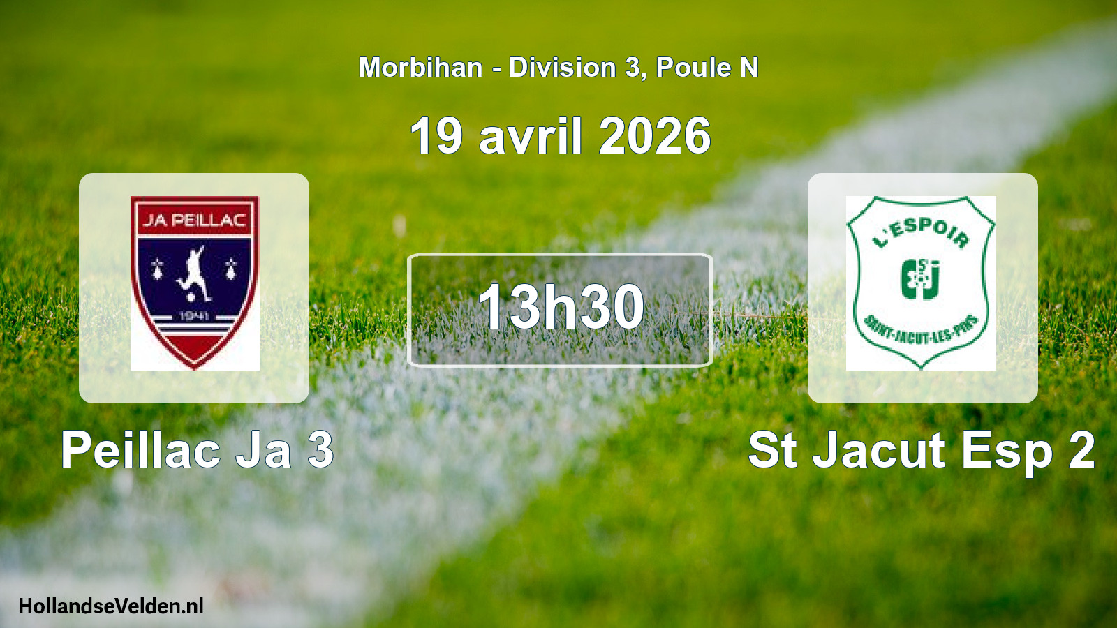 Geplande wedstrijd: Peillac Ja 3 - St Jacut Esp 2 (19 avril 2026)