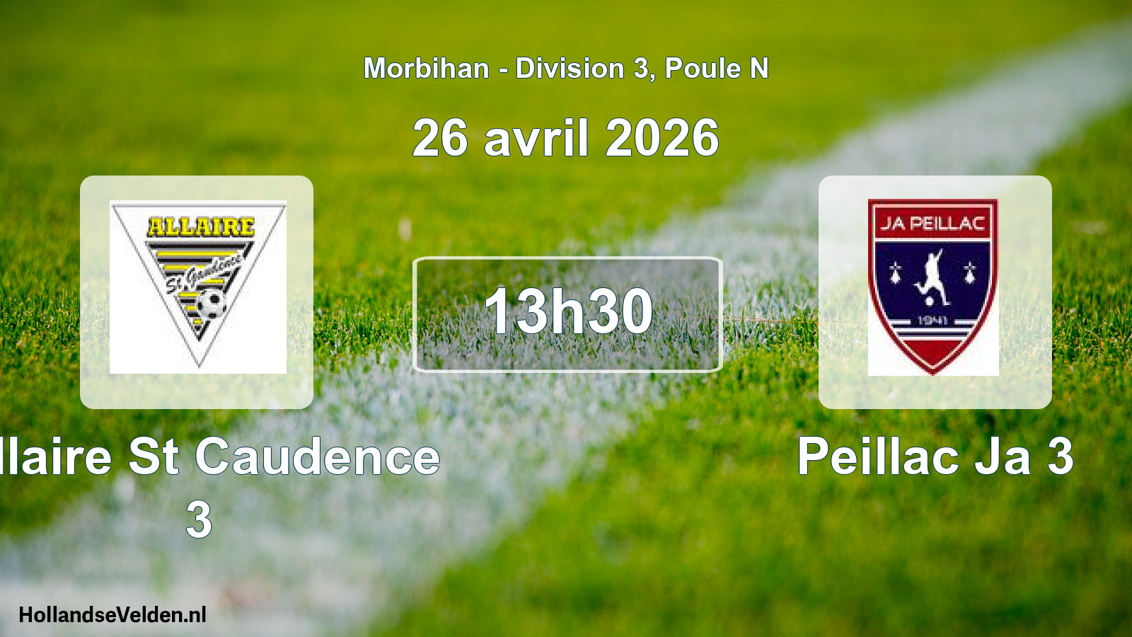 Geplande wedstrijd: Allaire St Caudence 3 - Peillac Ja 3 (26 avril 2026)