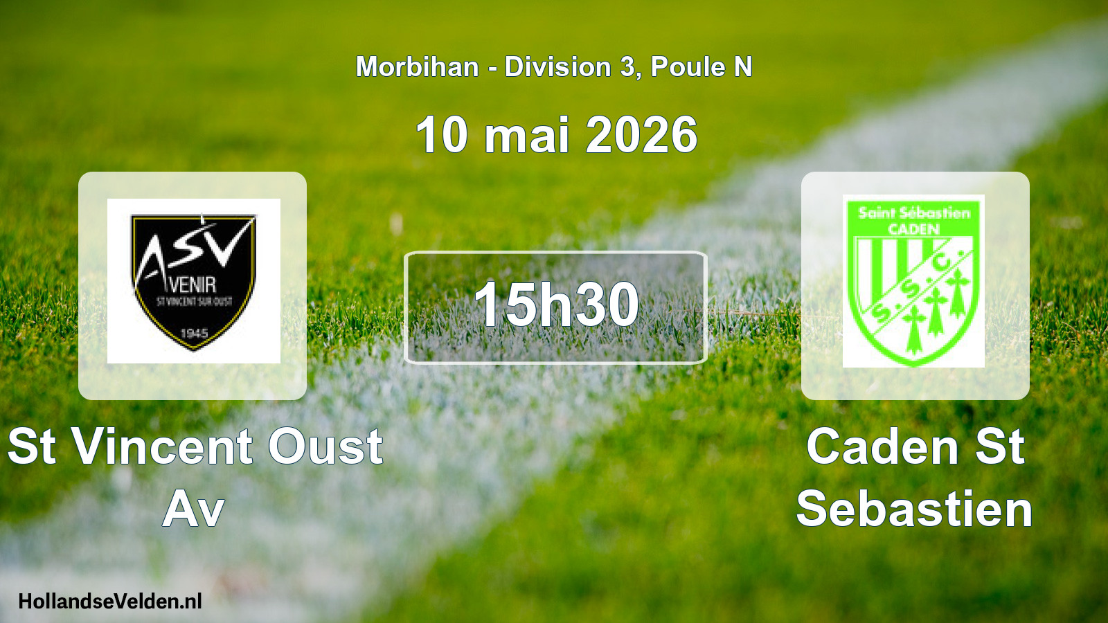 Geplande wedstrijd: St Vincent Oust Av - Caden St Sebastien (10 mai 2026)