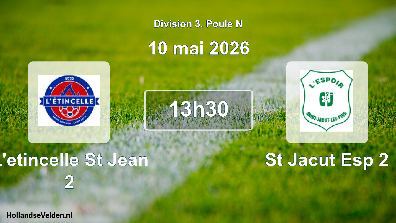 Match programmé: L'etincelle St Jean 2 - St Jacut Esp 2 (10 mai 2026)