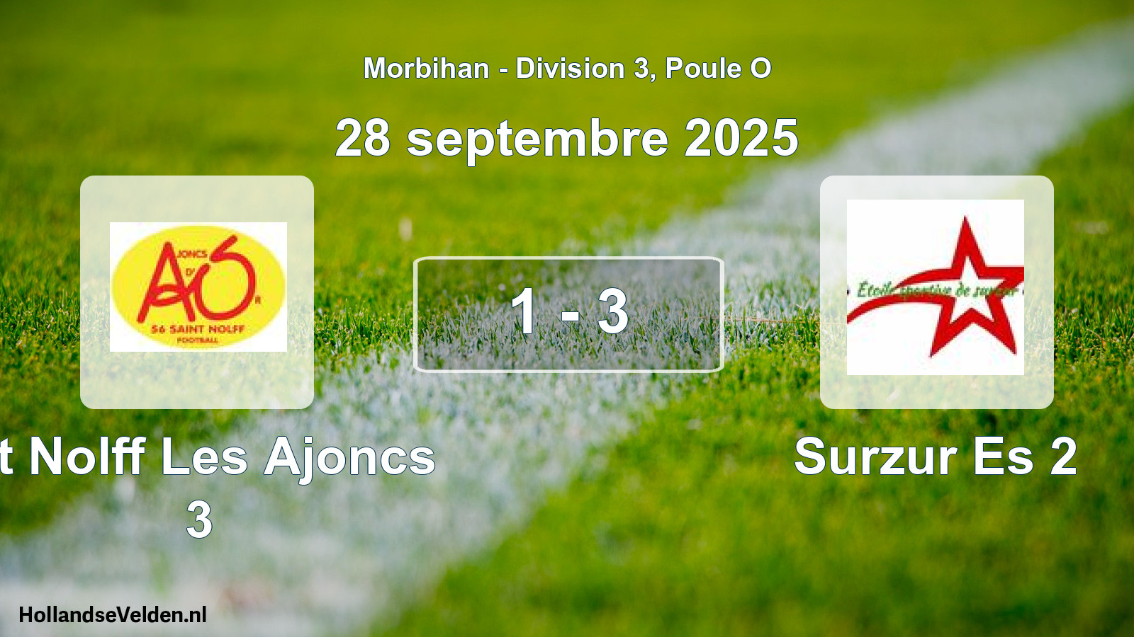 Gespeelde wedstrijd: St Nolff Les Ajoncs 3 - Surzur Es 2 1 - 3 (28 september 2025)