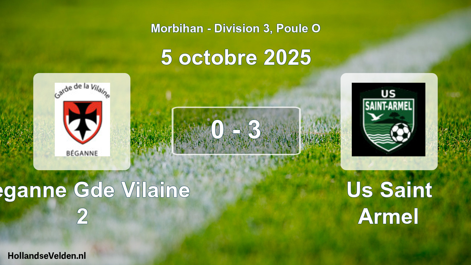 Total number of matches played: Beganne Gde Vilaine 2 - Us Saint Armel 0 - 3 (5 October 2025)