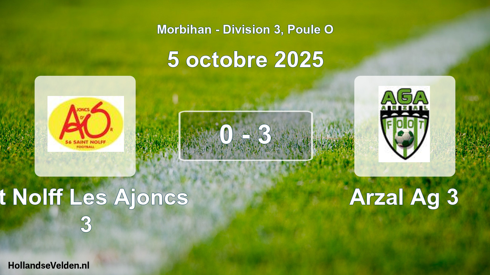 Total number of matches played: St Nolff Les Ajoncs 3 - Arzal Ag 3 0 - 3 (5 October 2025)