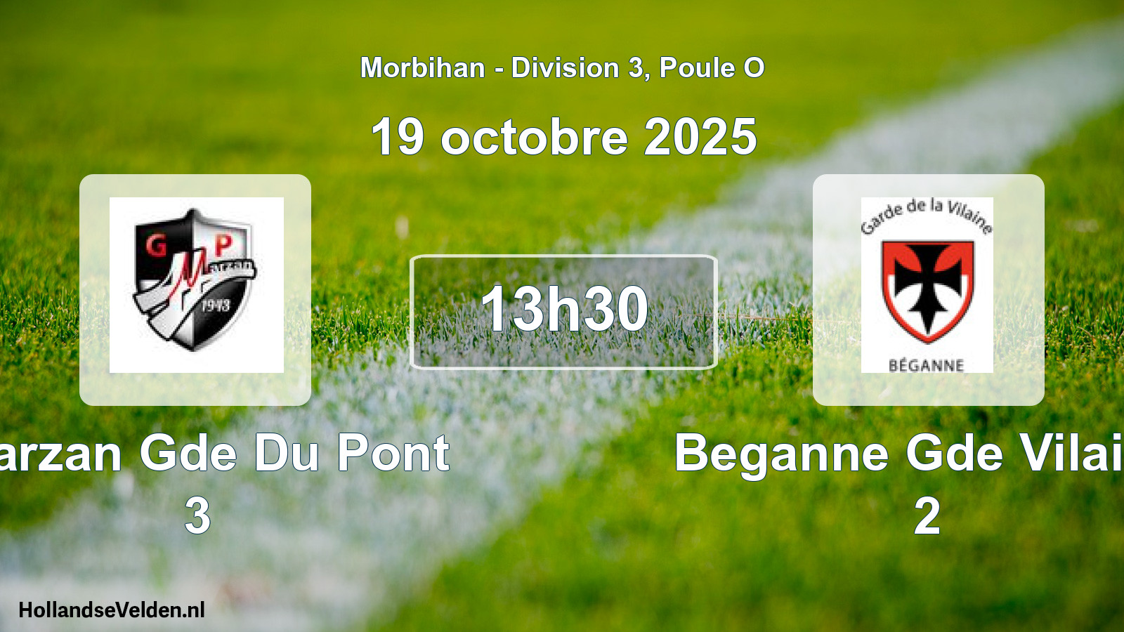 Geplande wedstrijd: Marzan Gde Du Pont 3 - Beganne Gde Vilaine 2 (19 octobre 2025)