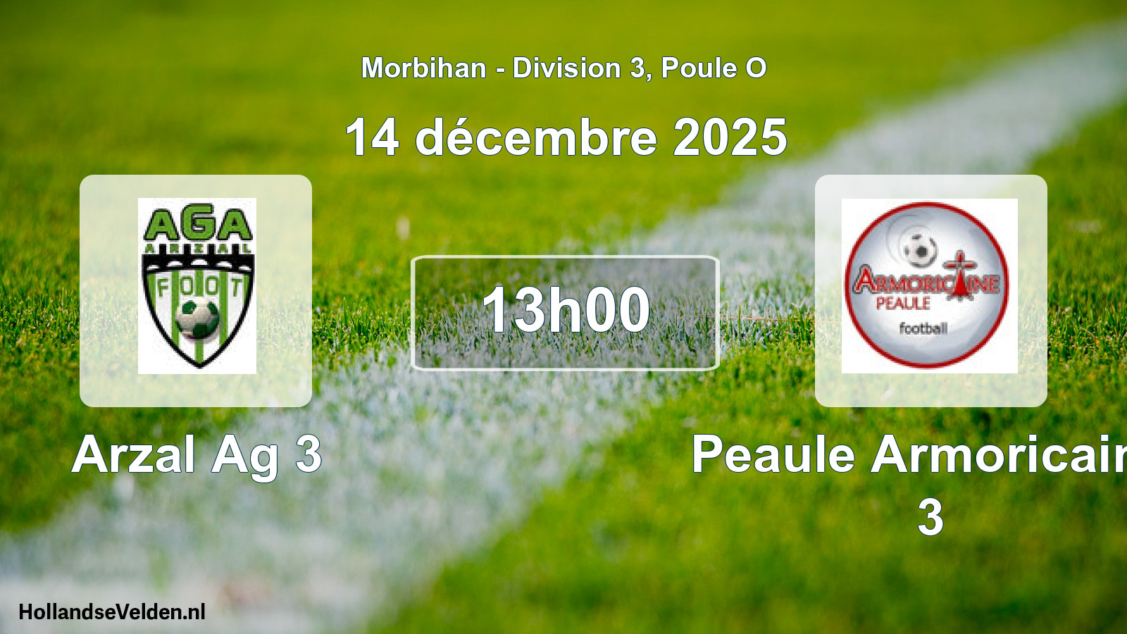 Scheduled Match: Arzal Ag 3 - Peaule Armoricaine 3 (14 December 2025)