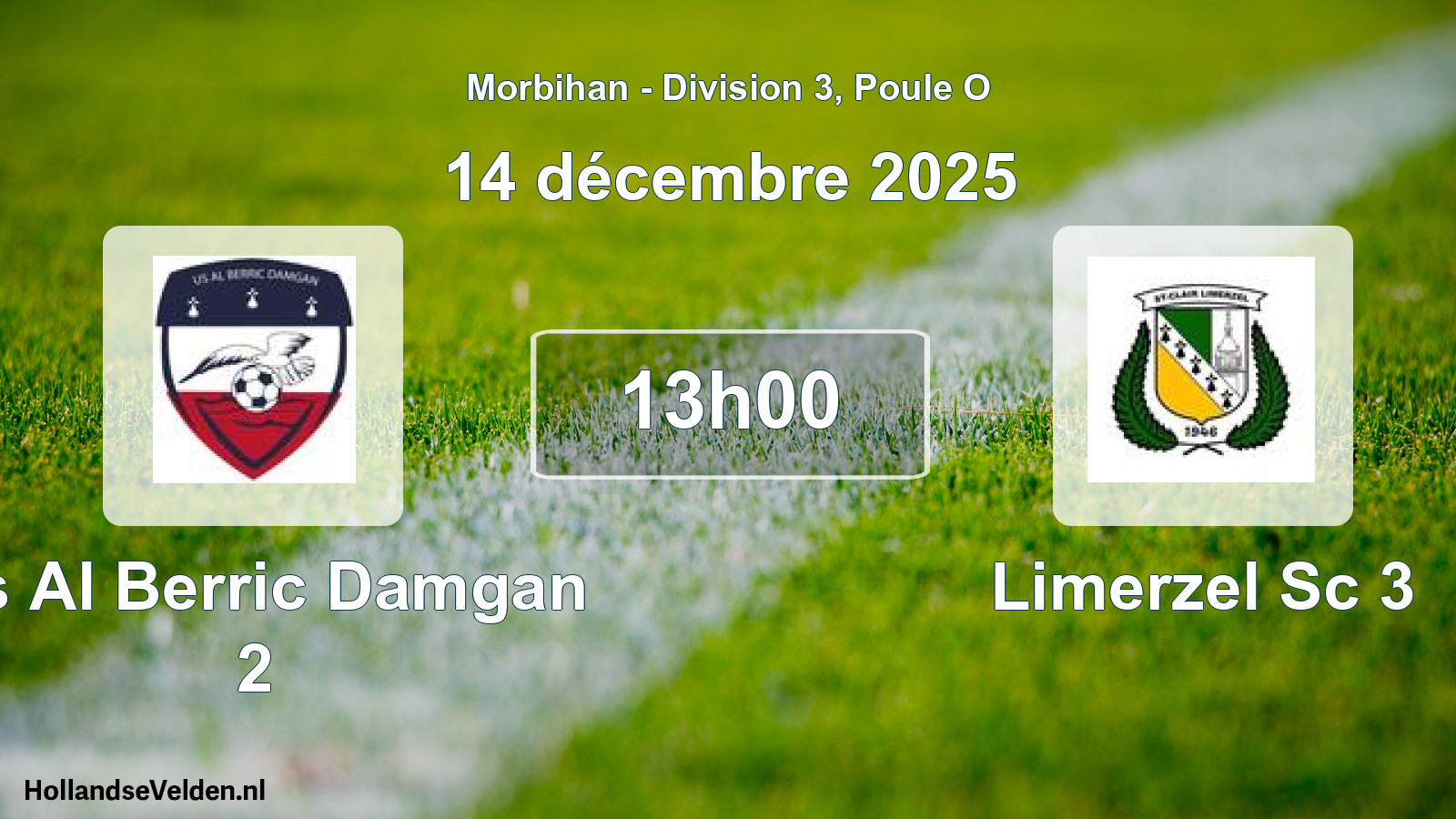 Geplande wedstrijd: Us Al Berric Damgan 2 - Limerzel Sc 3 (14 december 2025)