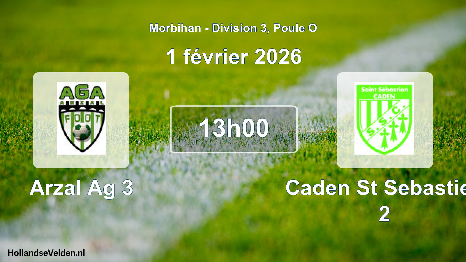 Scheduled Match: Arzal Ag 3 - Caden St Sebastien 2 (1 February 2026)