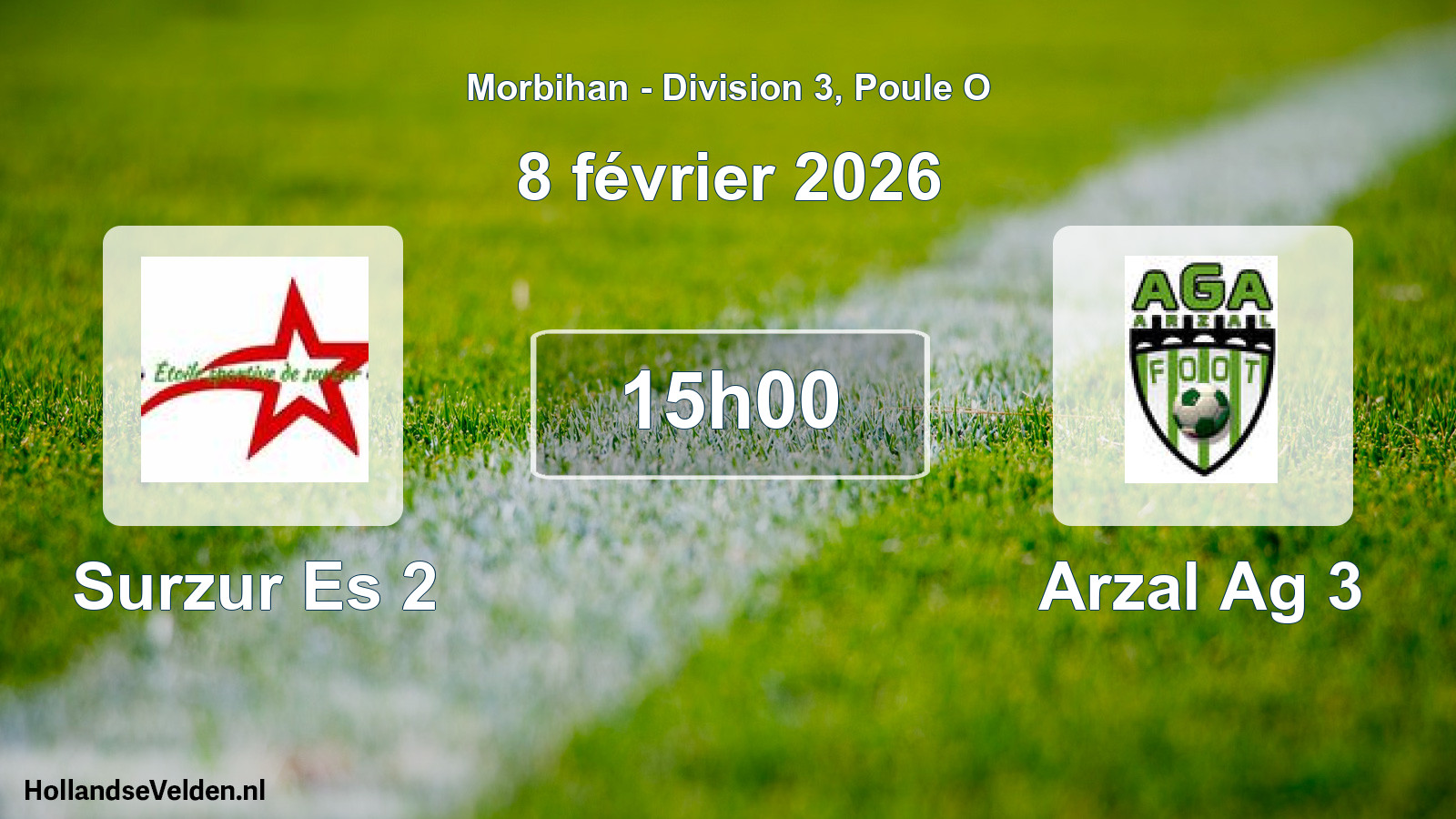Geplande wedstrijd: Surzur Es 2 - Arzal Ag 3 (8 février 2026)