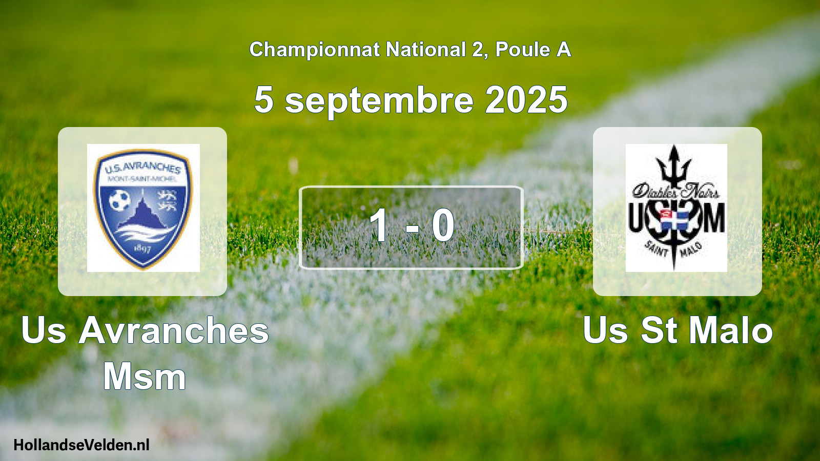 Total number of matches played: Us Avranches Msm - Us St Malo 1 - 0 (5 September 2025)