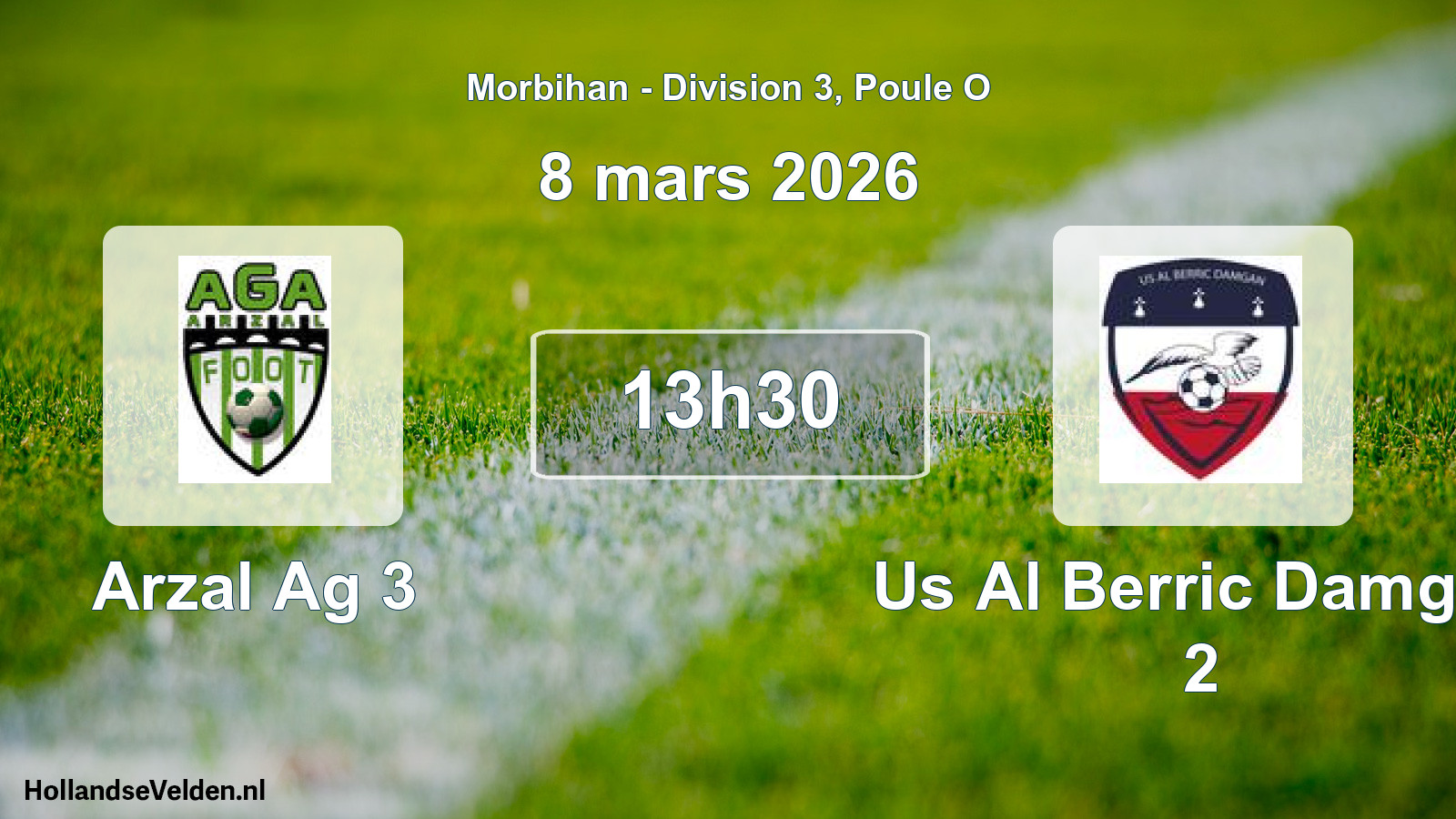 Scheduled Match: Arzal Ag 3 - Us Al Berric Damgan 2 (8 March 2026)