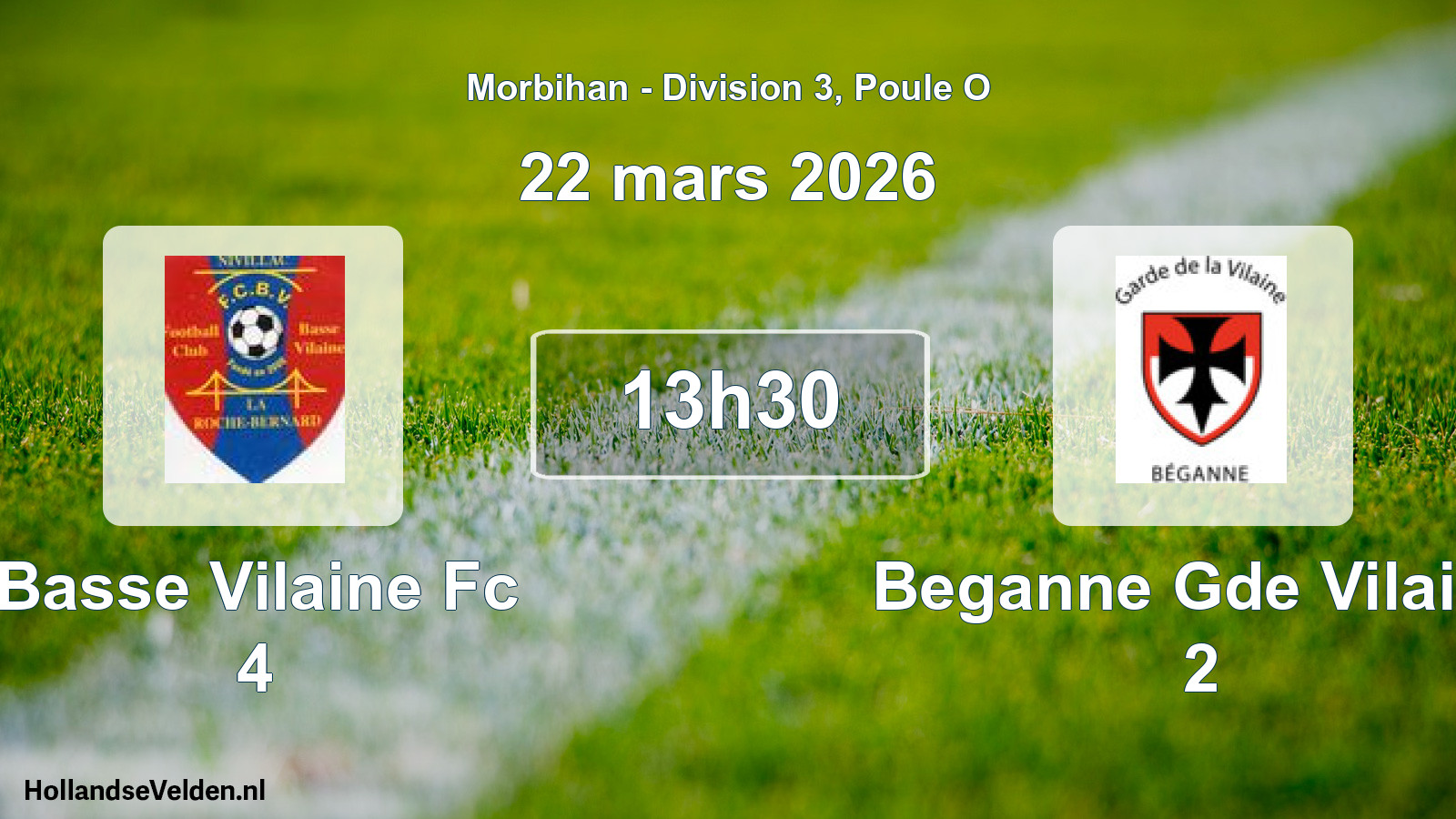 Scheduled Match: Basse Vilaine Fc 4 - Beganne Gde Vilaine 2 (22 March 2026)