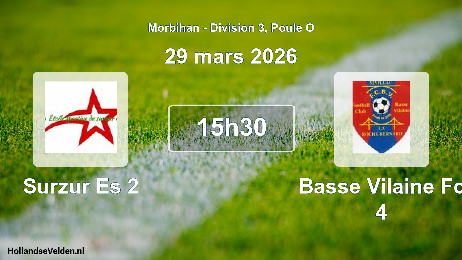 Geplande wedstrijd: Surzur Es 2 - Basse Vilaine Fc 4 (29 maart 2026)