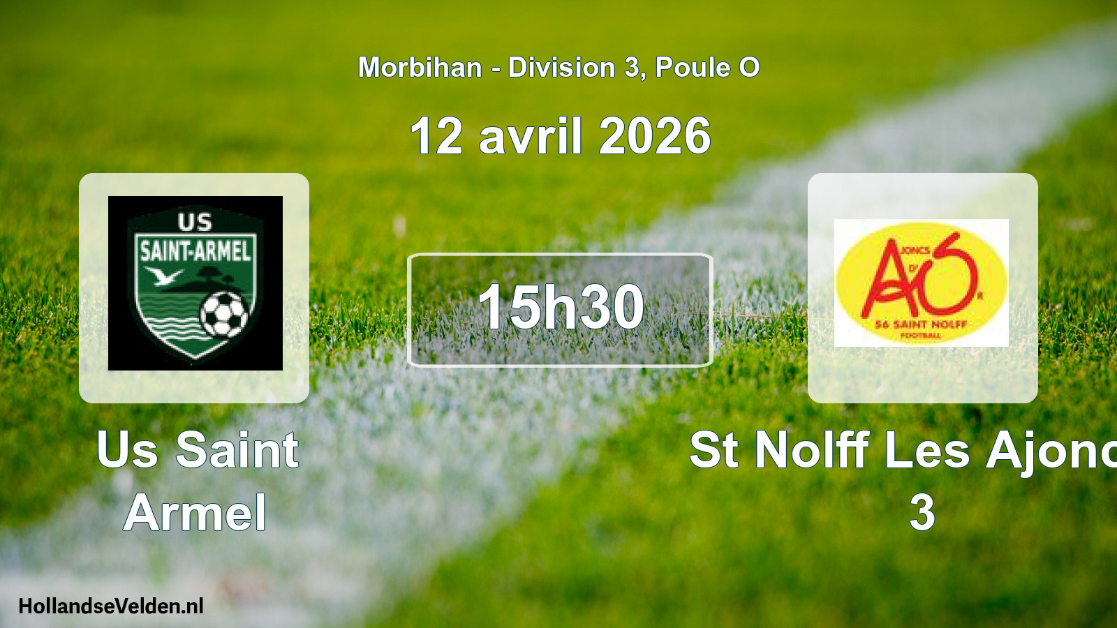 Geplande wedstrijd: Us Saint Armel - St Nolff Les Ajoncs 3 (12 april 2026)