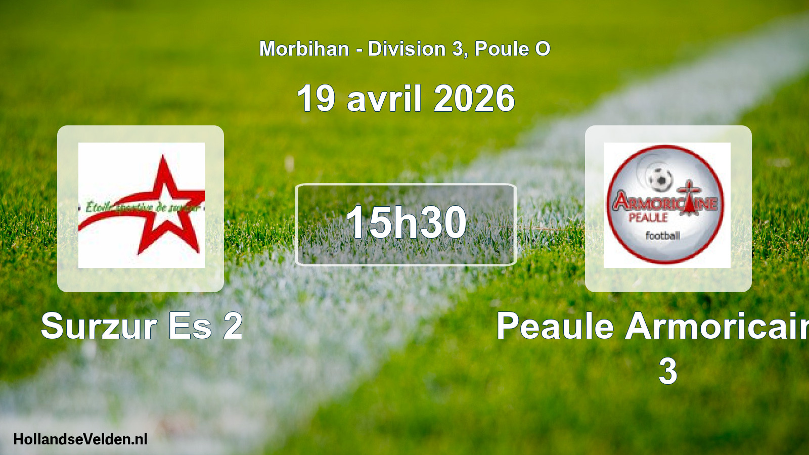Geplande wedstrijd: Surzur Es 2 - Peaule Armoricaine 3 (19 avril 2026)