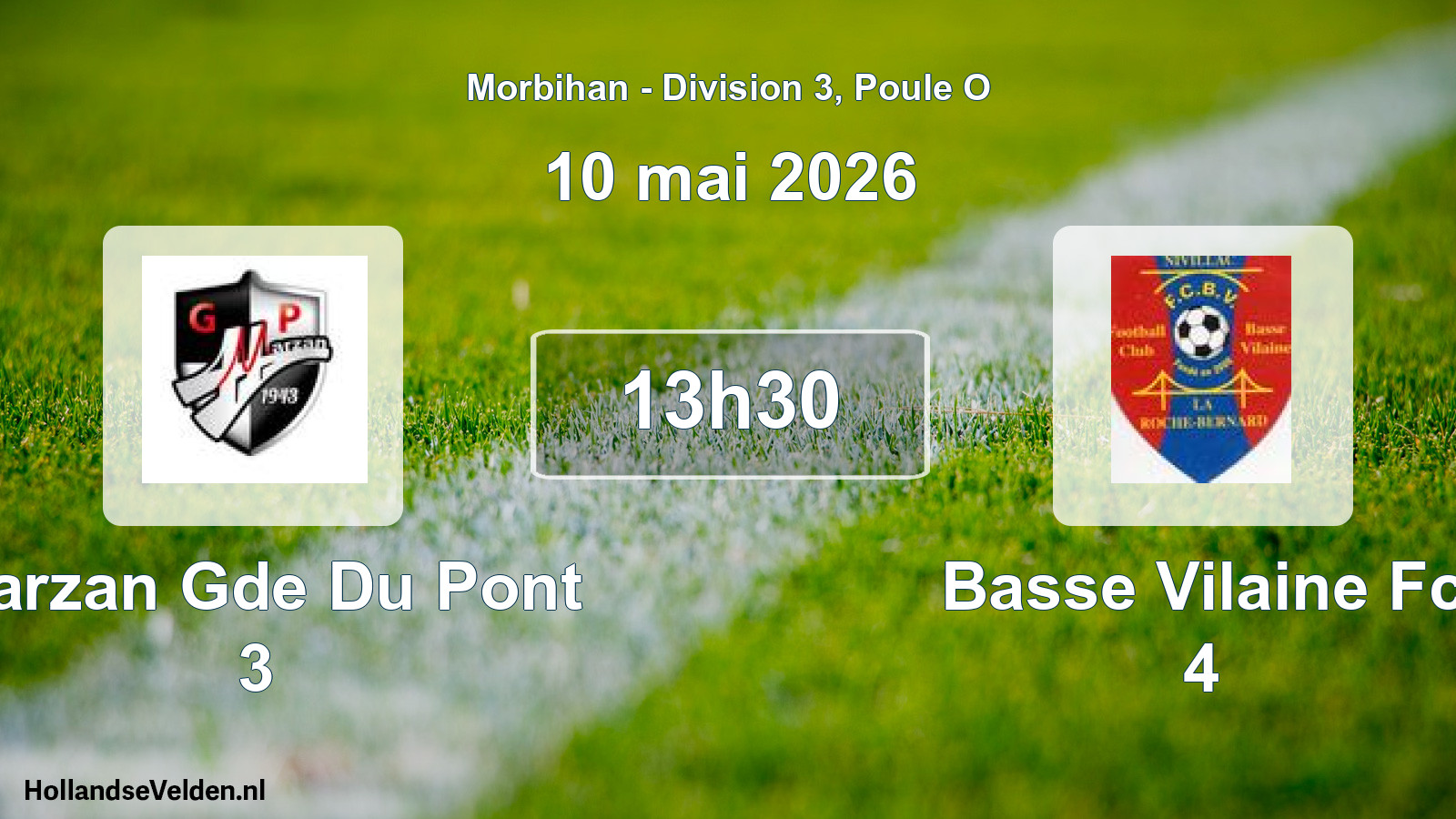 Geplande wedstrijd: Marzan Gde Du Pont 3 - Basse Vilaine Fc 4 (10 mei 2026)