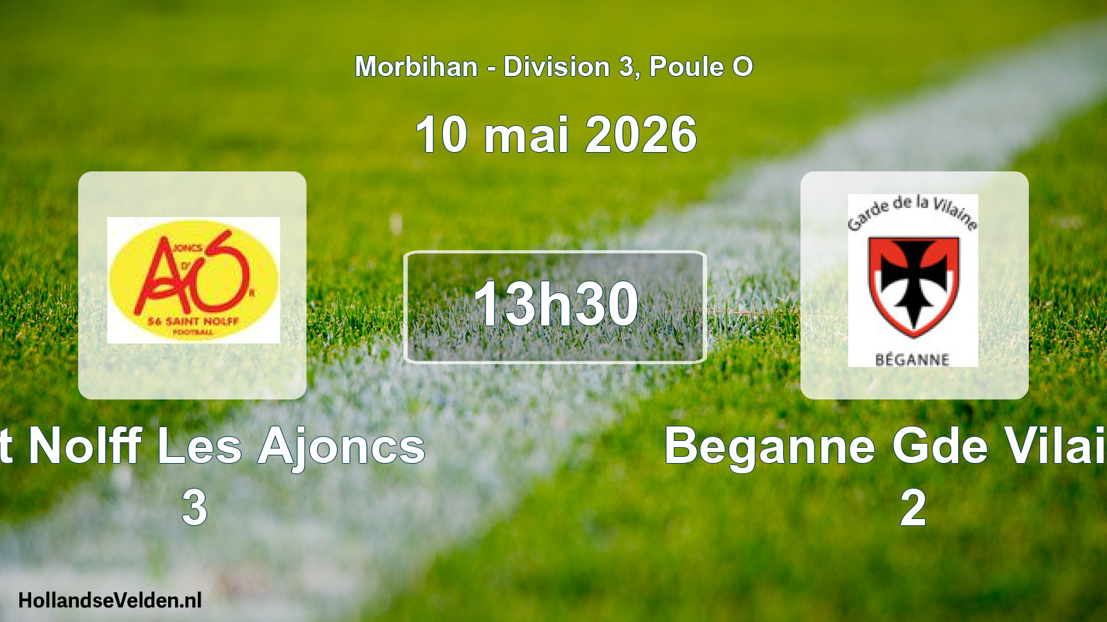 Scheduled Match: St Nolff Les Ajoncs 3 - Beganne Gde Vilaine 2 (10 May 2026)