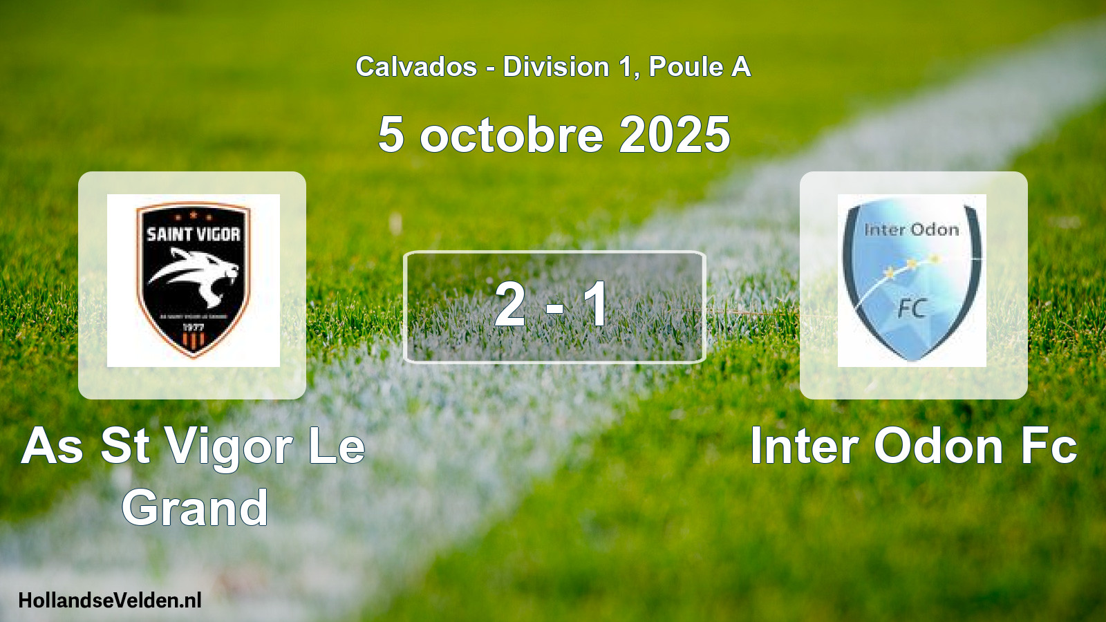 Gespeelde wedstrijd: As St Vigor Le Grand - Inter Odon Fc 2 - 1 (5 octobre 2025)